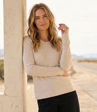 Ribbed Long Sleeve Crewneck Top
