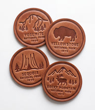 Leather National Park Coasters, Set Of 4