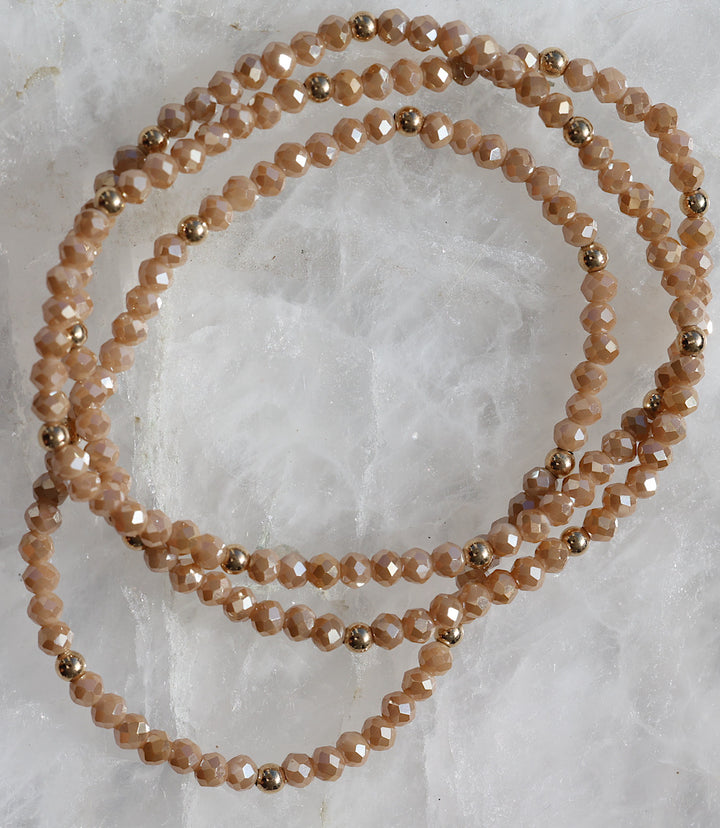 Beaded Crystal Bracelets, Set Of 3