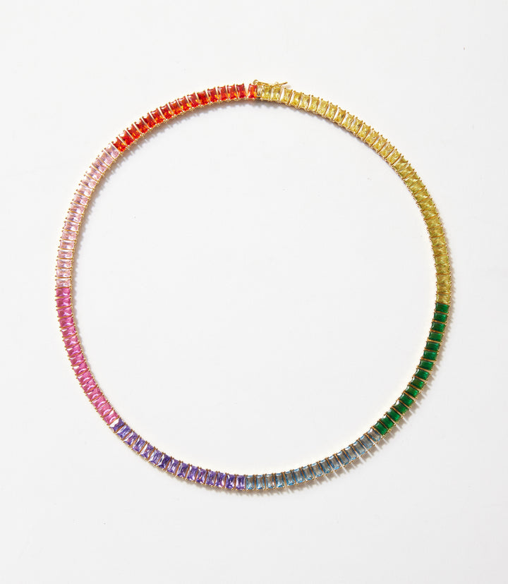 Prismatic Tennis Necklace