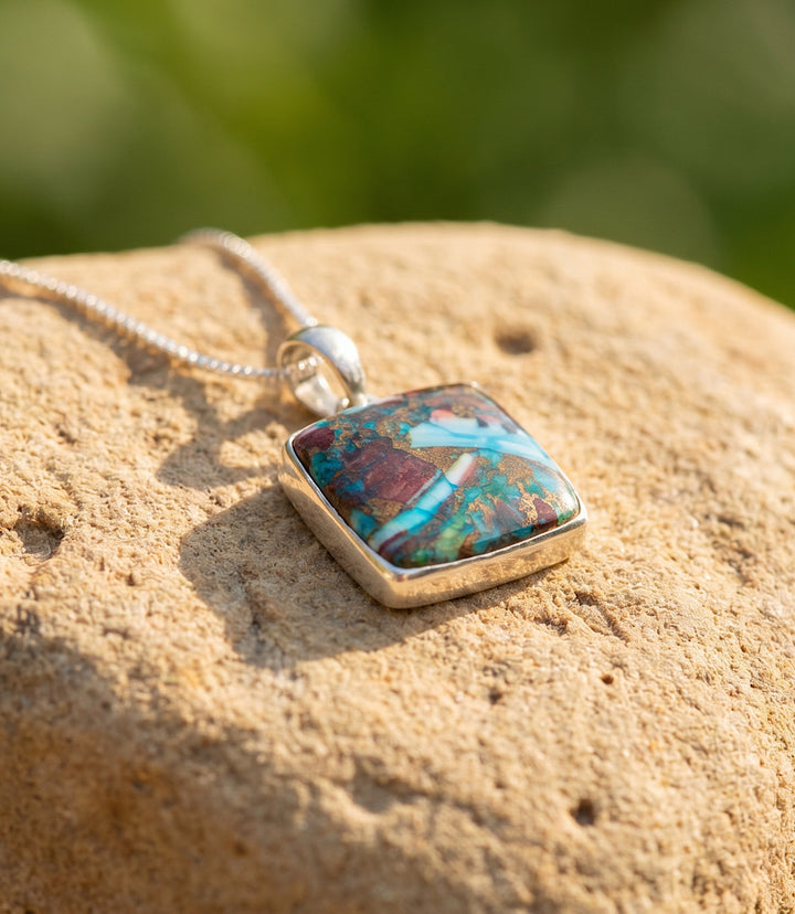 Bronze Turquoise Pendant Necklace