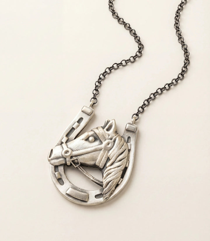 Sterling Silver Horseshoe Pendant Necklace