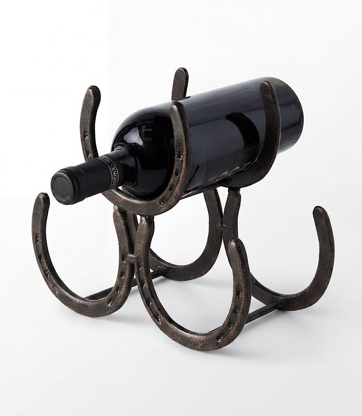 Cast Iron Horseshoe Wine Rack