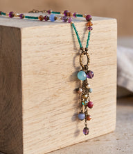 Czech Glass Beaded Tassel Necklace
