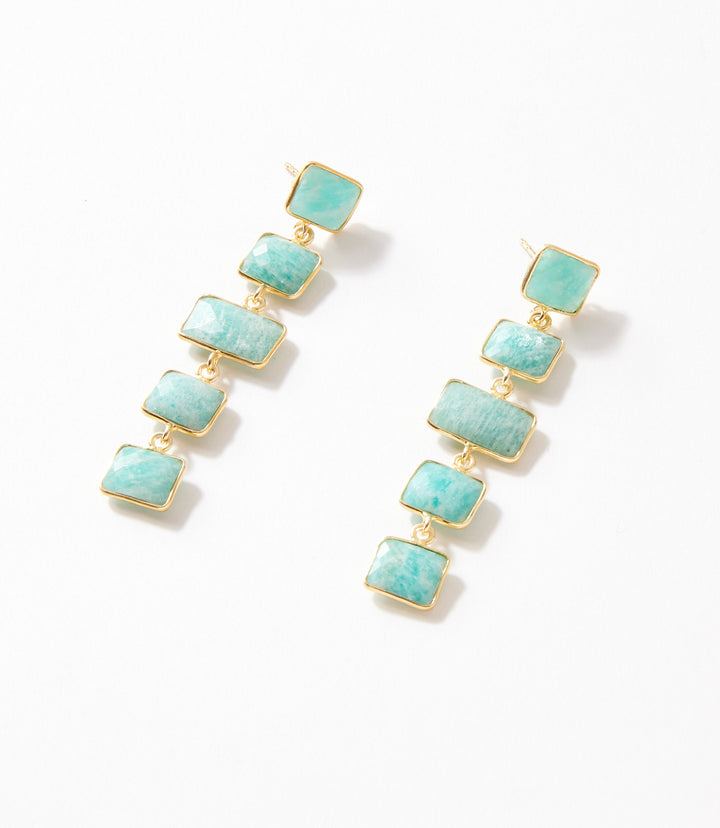 Five Drop Gemstone Earrings