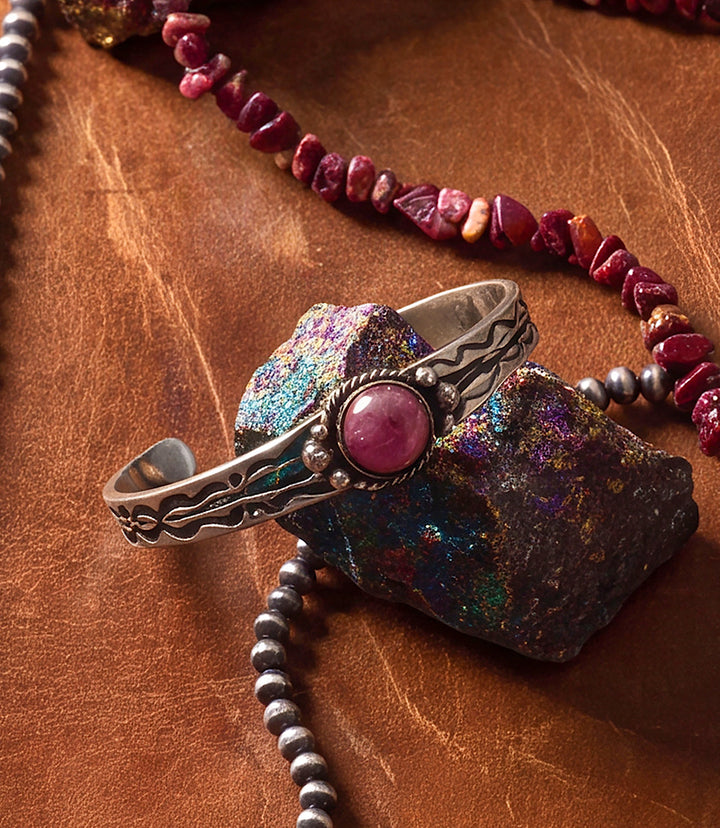 Purple Spiny Oyster Cuff Bracelet