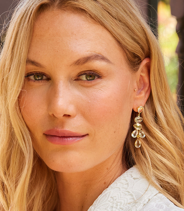 Multi Drop Gemstone Earrings