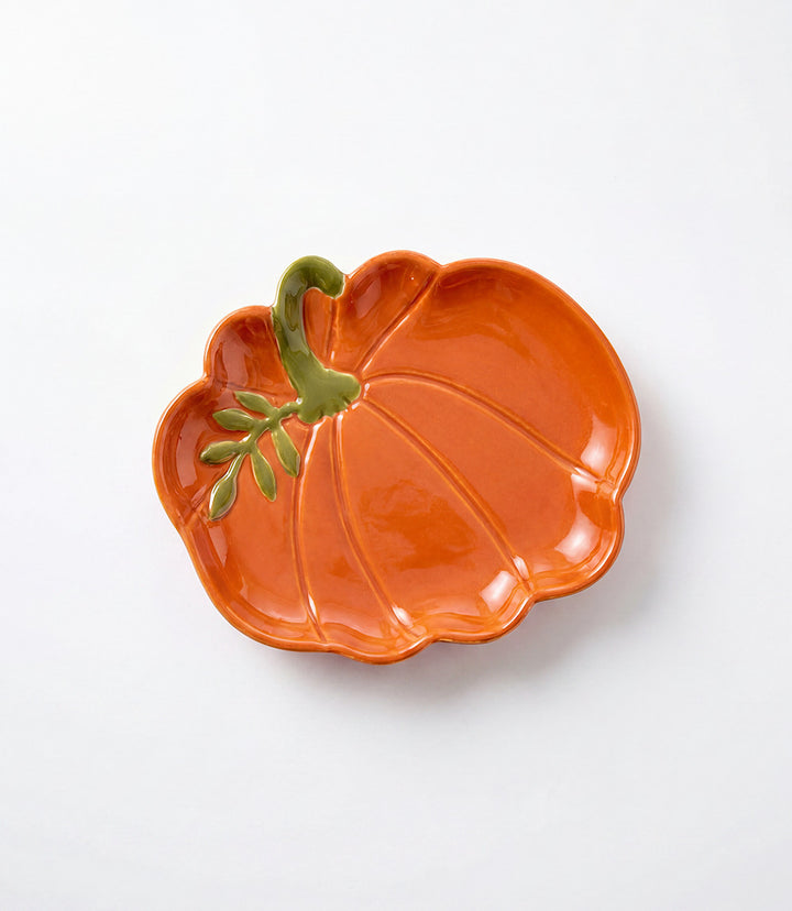 Porcelain Pumpkin Tidbit Plate