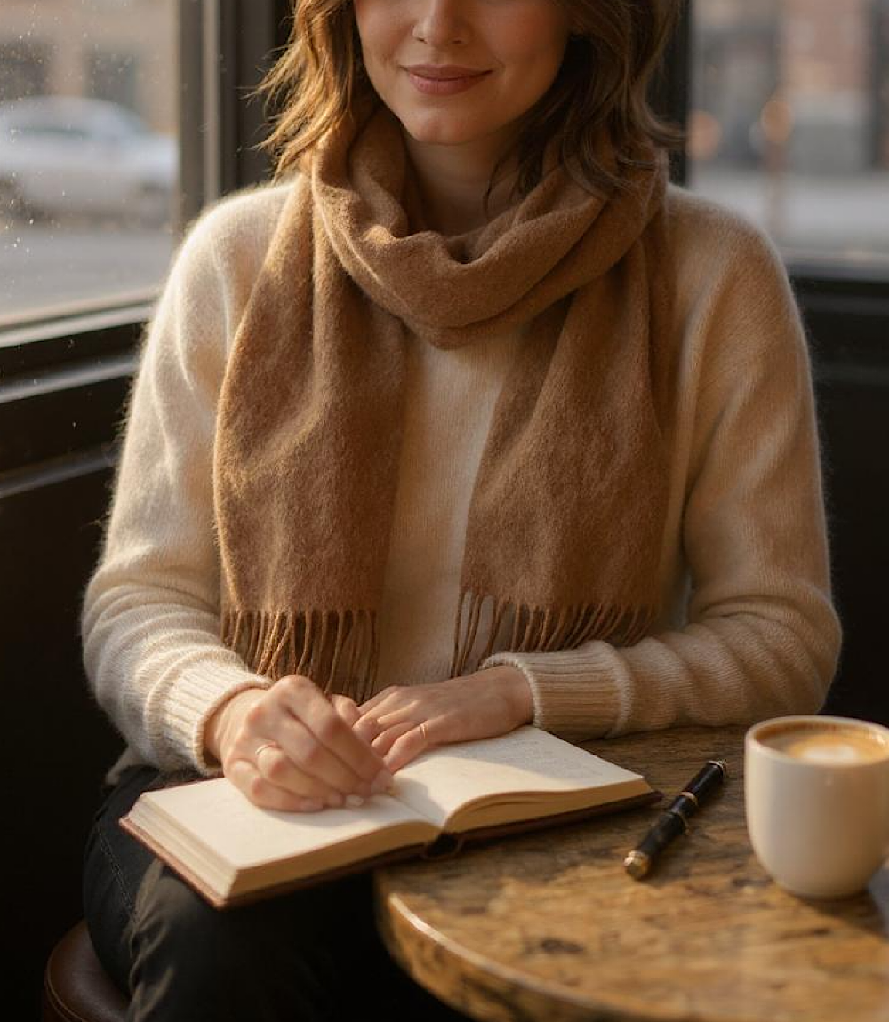 Merino Wool Fringed Scarf