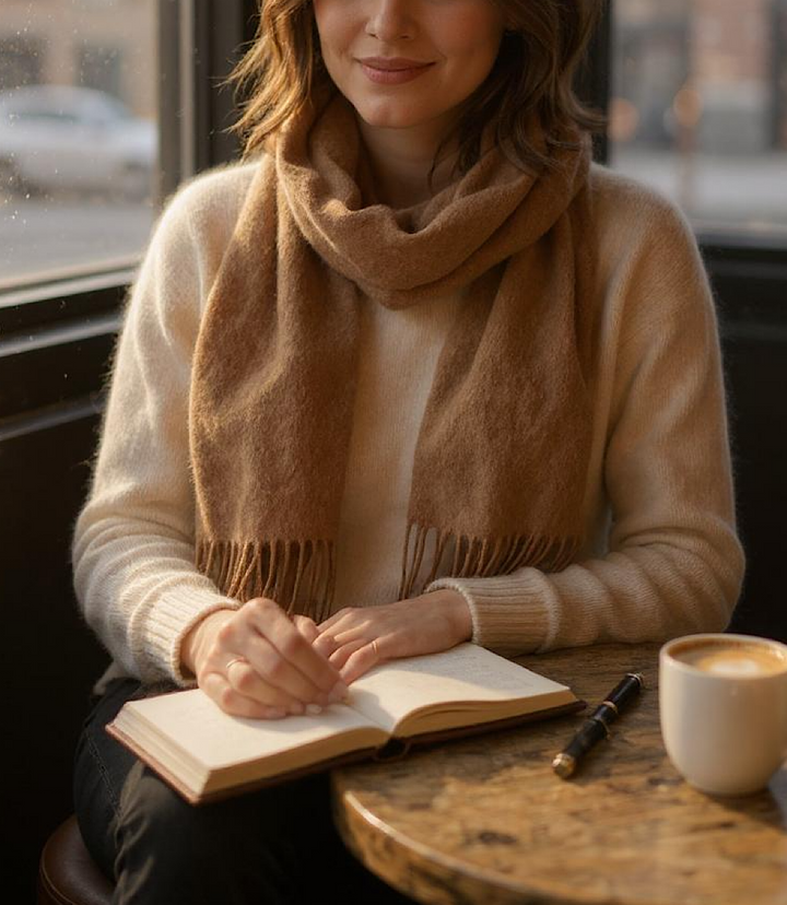 Merino Wool Fringed Scarf