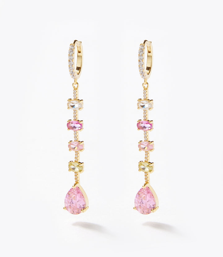 Multi Gemstone Drop Earrings