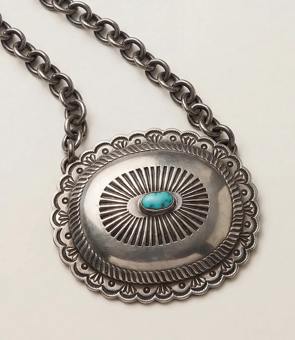 Embellished Sterling Silver Turquoise Necklace
