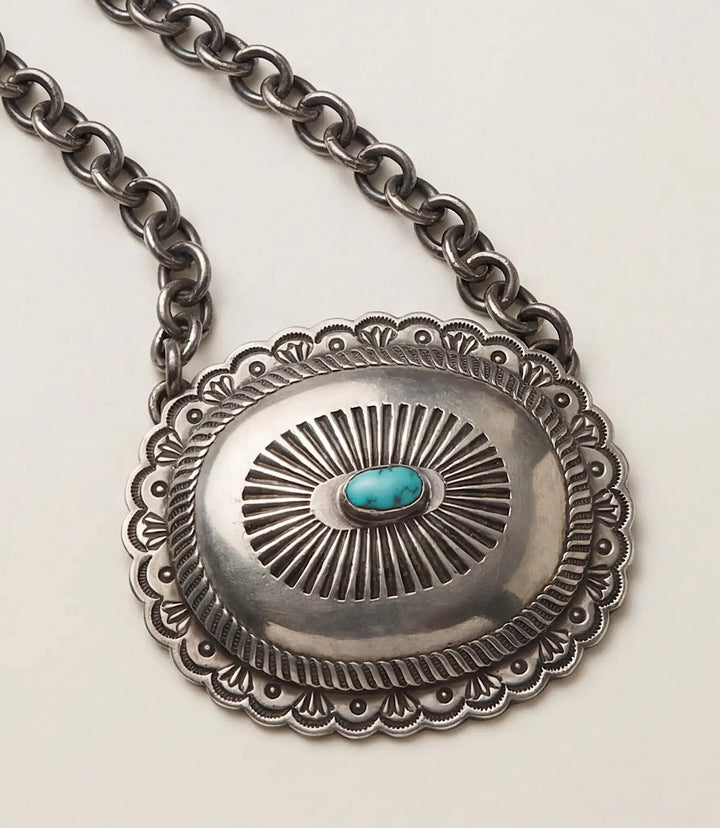 Embellished Sterling Silver Turquoise Necklace
