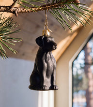 Black Labrador Glass Ornament