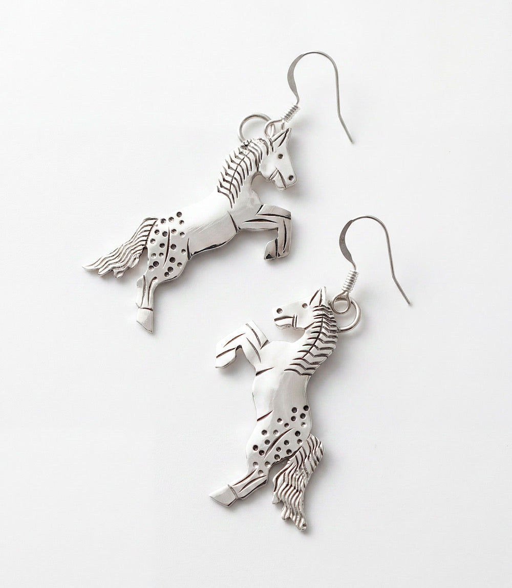 Sterling Silver Horse Earrings