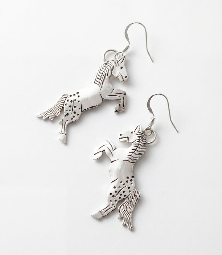 Sterling Silver Horse Earrings