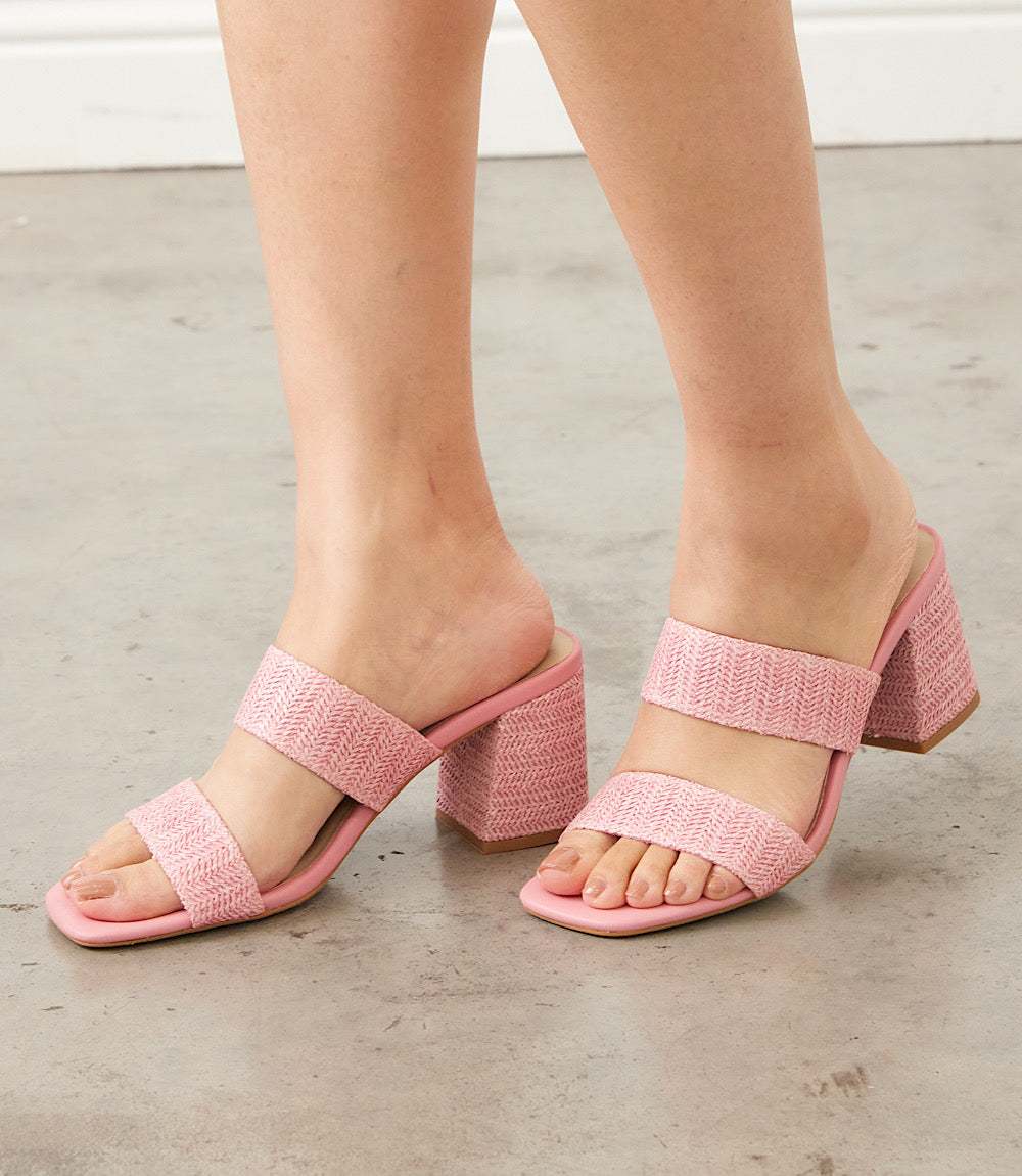 Newport Raffia Strap Heel Sandals