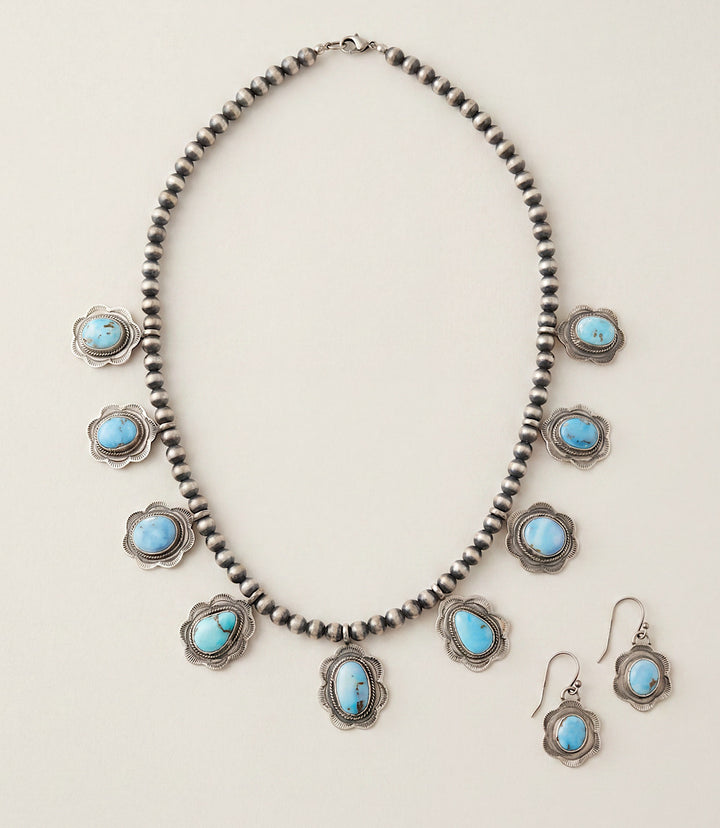 Golden Hill Turquoise Necklace And Earring Set