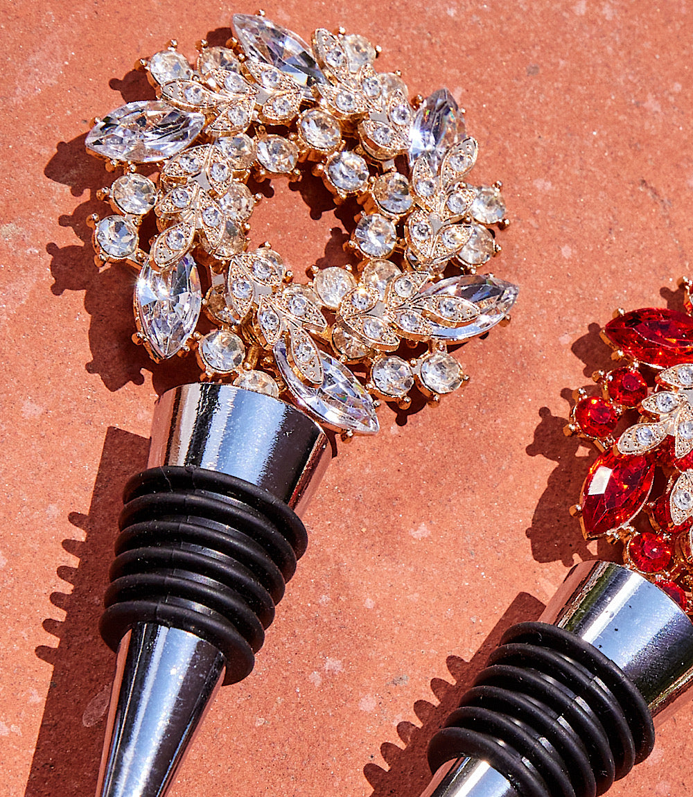 Jeweled Wreath Bottle Stopper