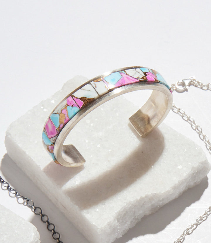 Cotton Candy Turquoise Cuff Bracelet