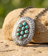 Vintage Kingman Turquoise Concho Necklace