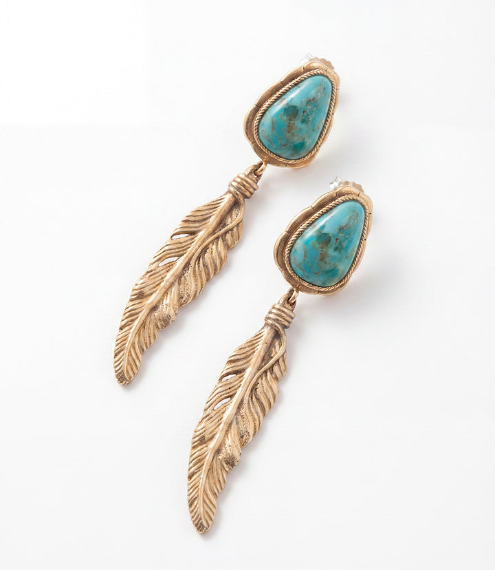 Desert Plume Golden Feather Earrings