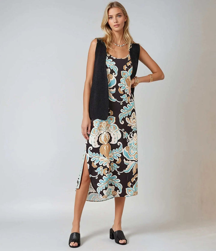 Sleeveless Side-Slit Tank Dress