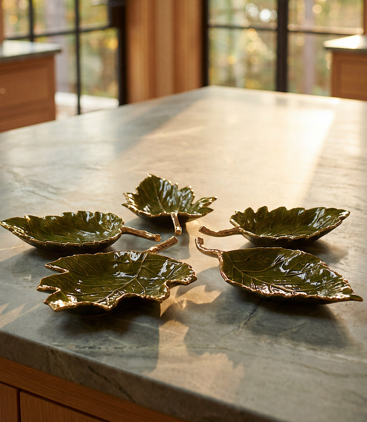 Autumn Leaf Serving Trays, Set Of 5