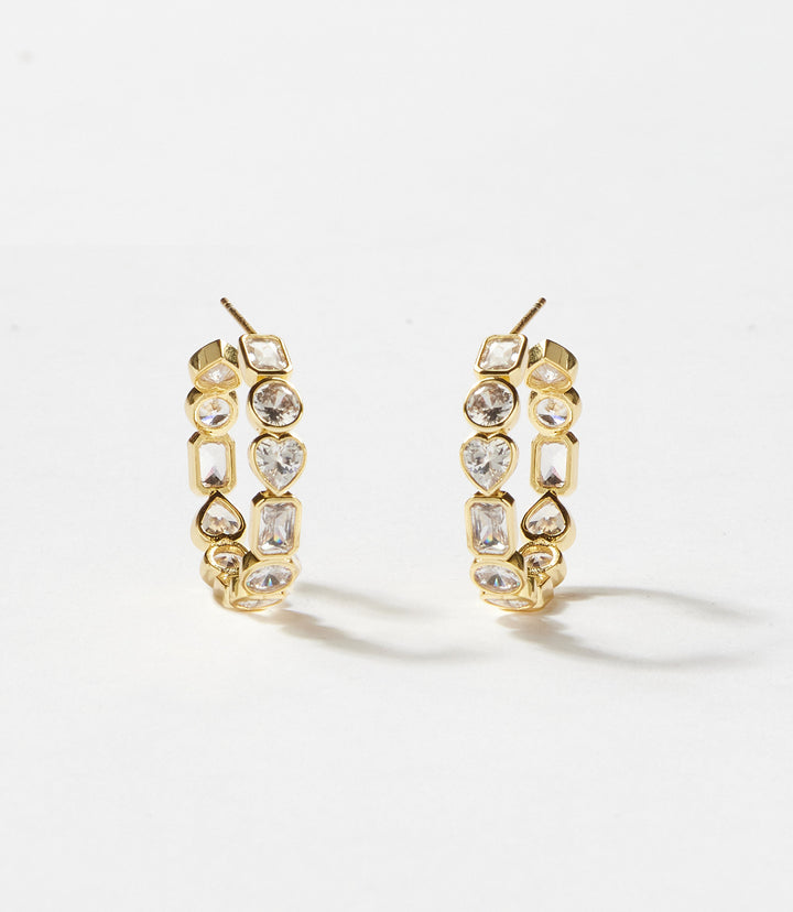 Gemstone Hoop Earrings