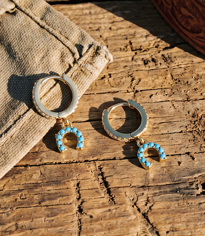 Lucky Horseshoe Huggie Earrings