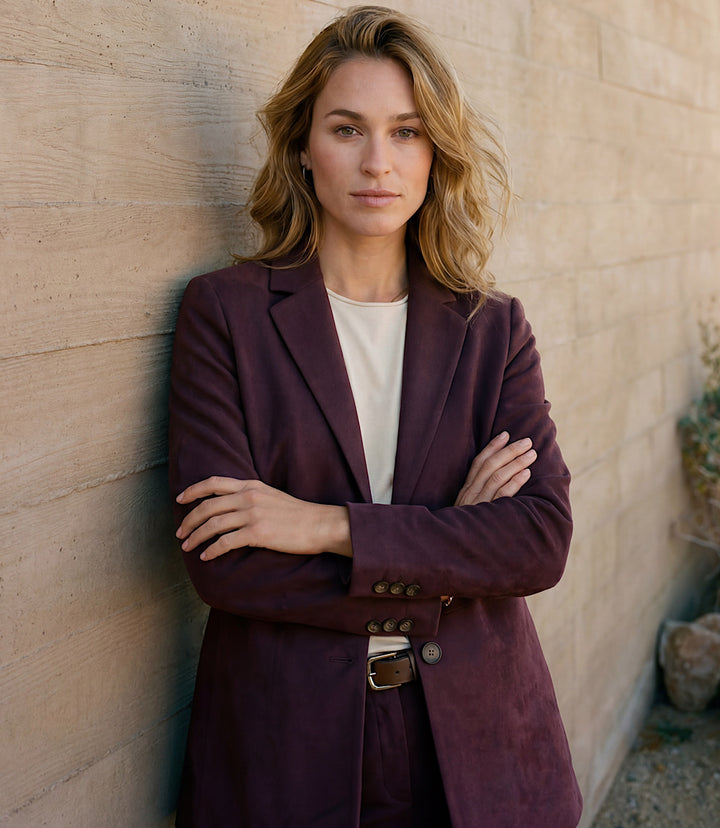 Faux Suede Blazer