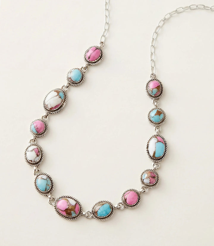 Cotton Candy Turquoise Station Necklace