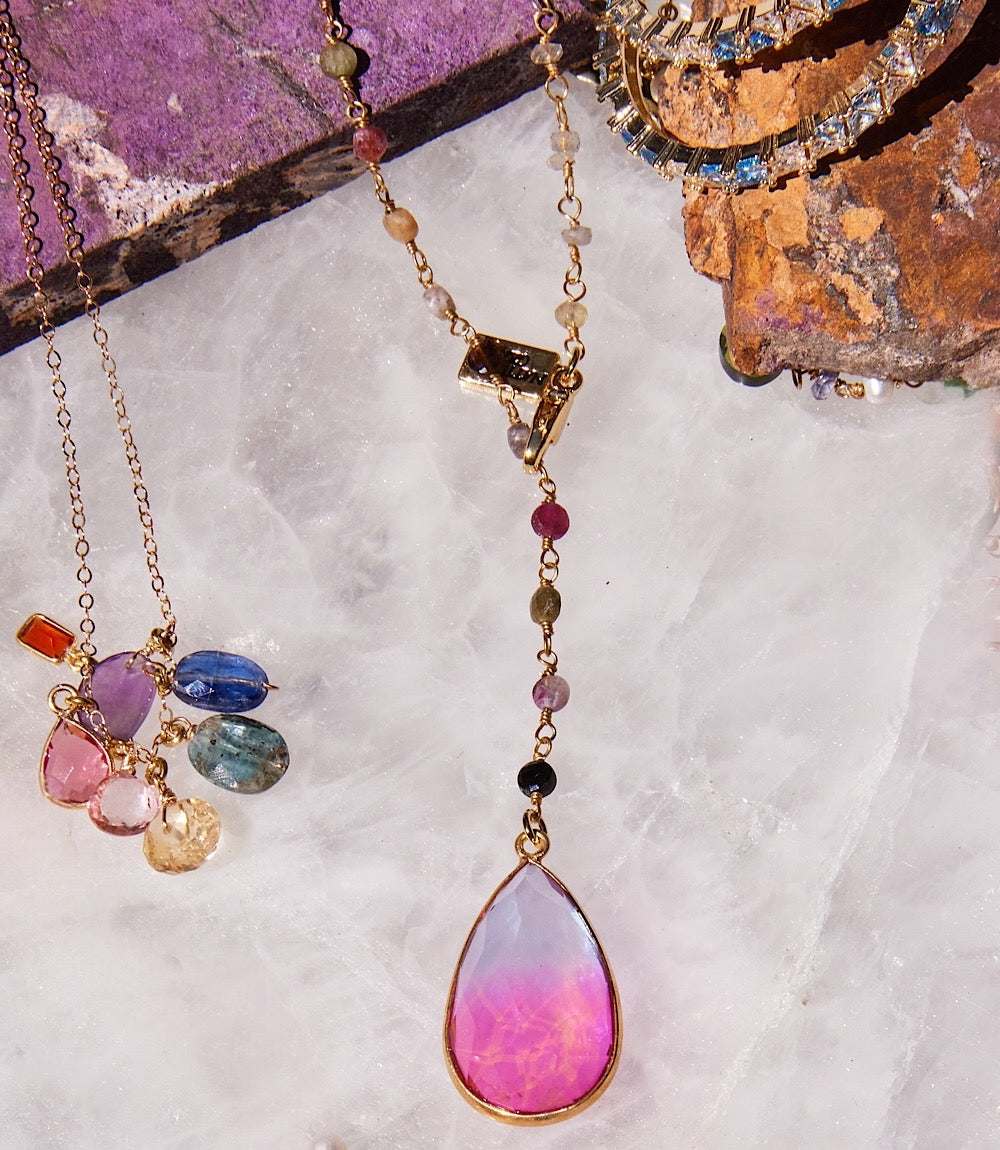 Teardrop Gemstone Necklace
