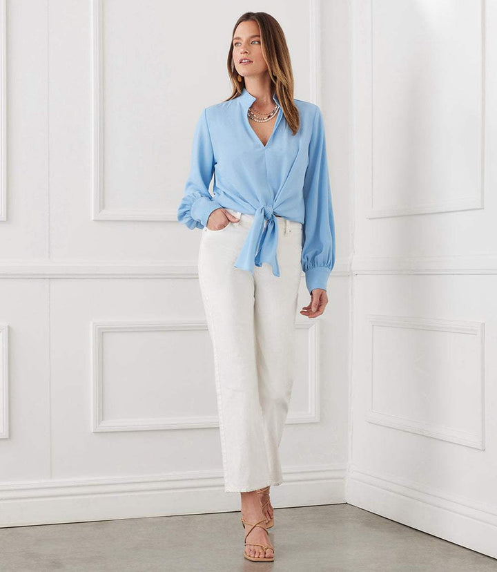 Long Sleeve Tie-Front Top