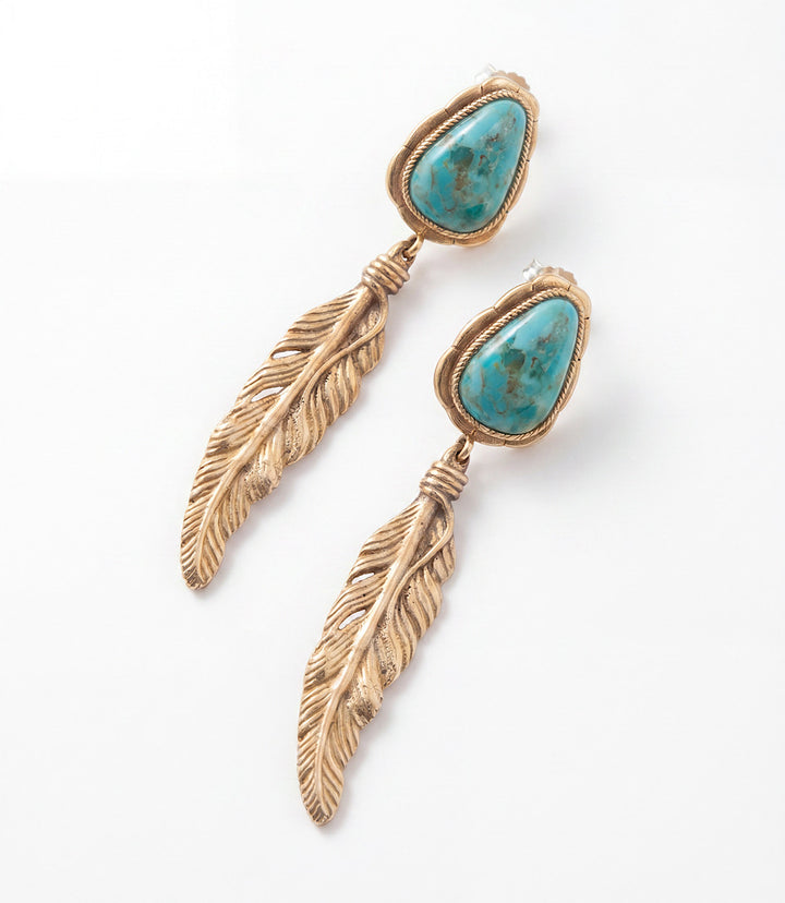 Desert Plume Golden Feather Earrings