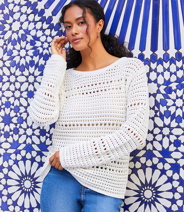 Boatneck Crochet Sweater