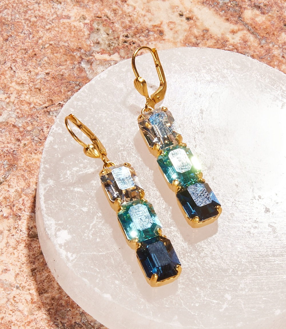 Triple Crystal Earrings