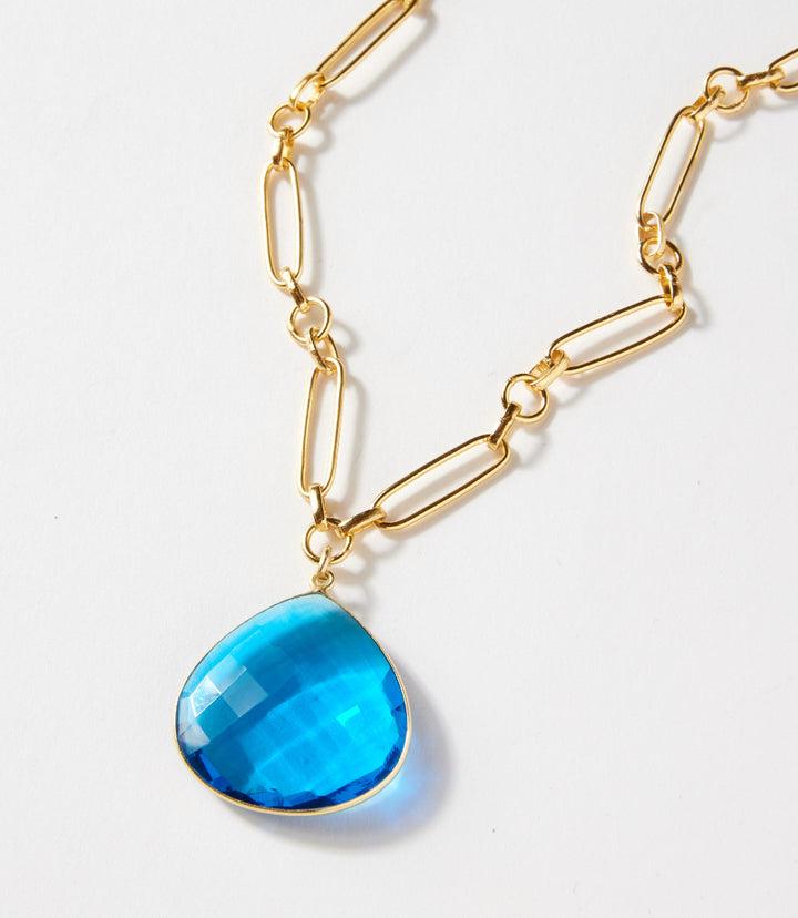 Teal Quartz Pendant Necklace