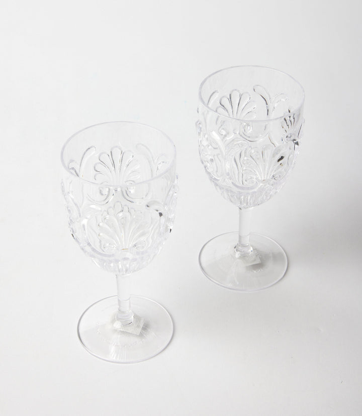 Acrylic Fleur Wine Glass