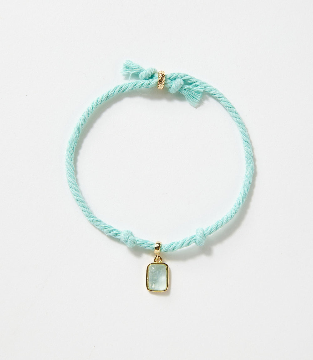 Rectangular Gemstone Cord Bracelet