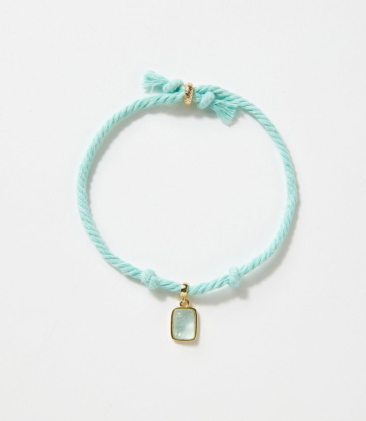 Rectangular Gemstone Cord Bracelet