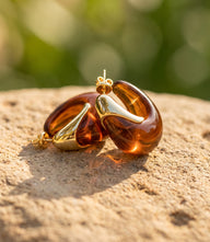 Amber Hoop Earrings