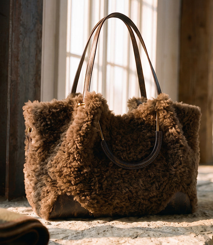 Dolce Vita Nomad Double Handle Fuzzy Tote