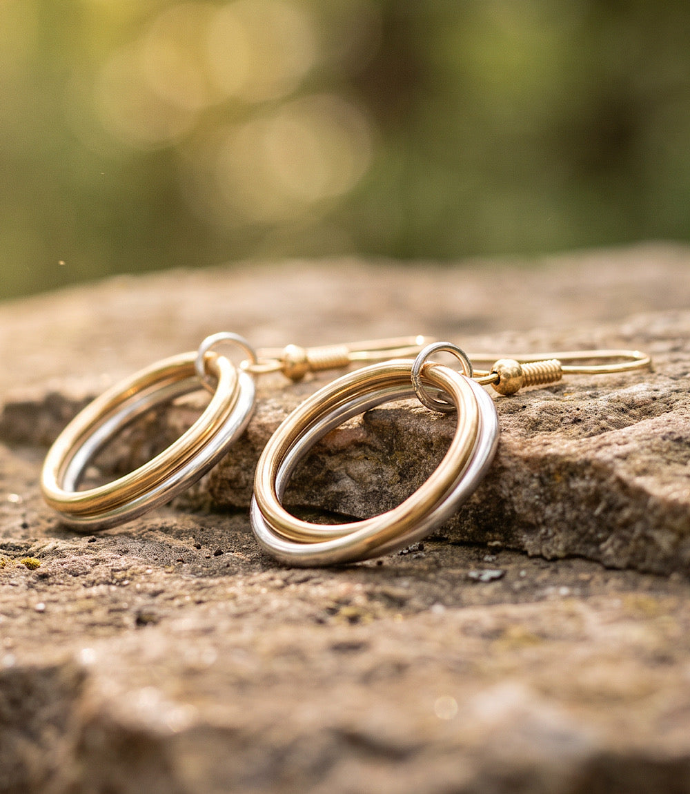 Mixed Metal Hoop Earrings