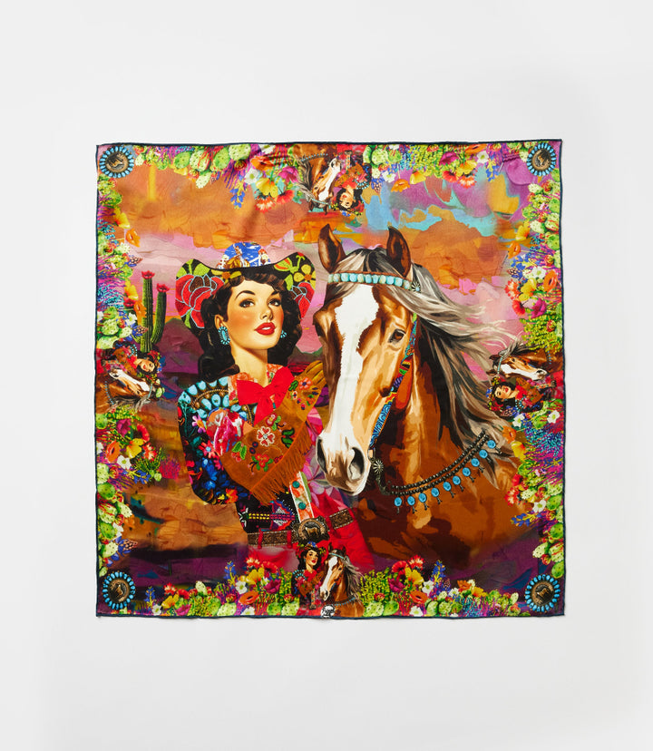 Queen Of The Rodeo Silk Scarf
