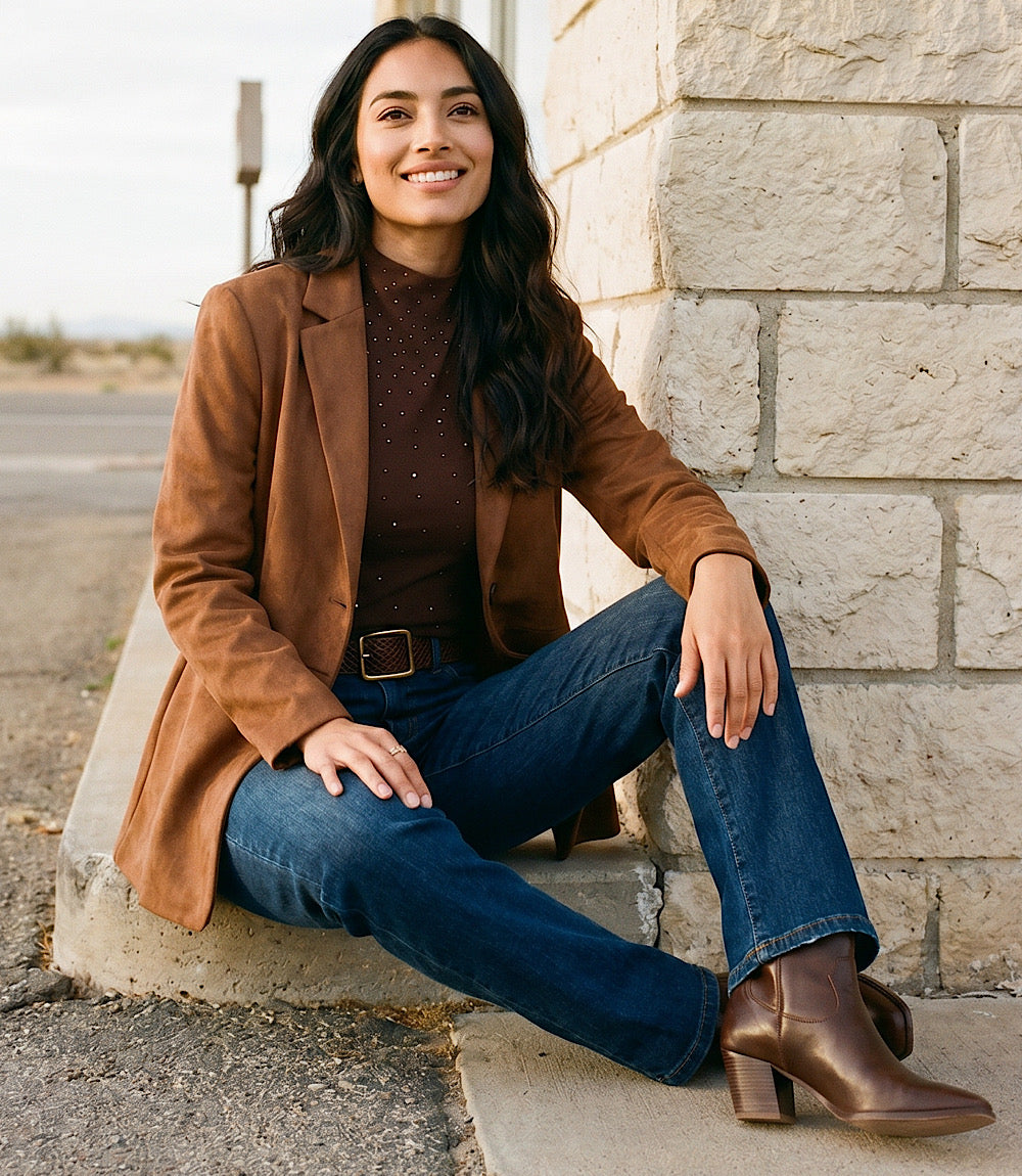 Faux Suede Blazer