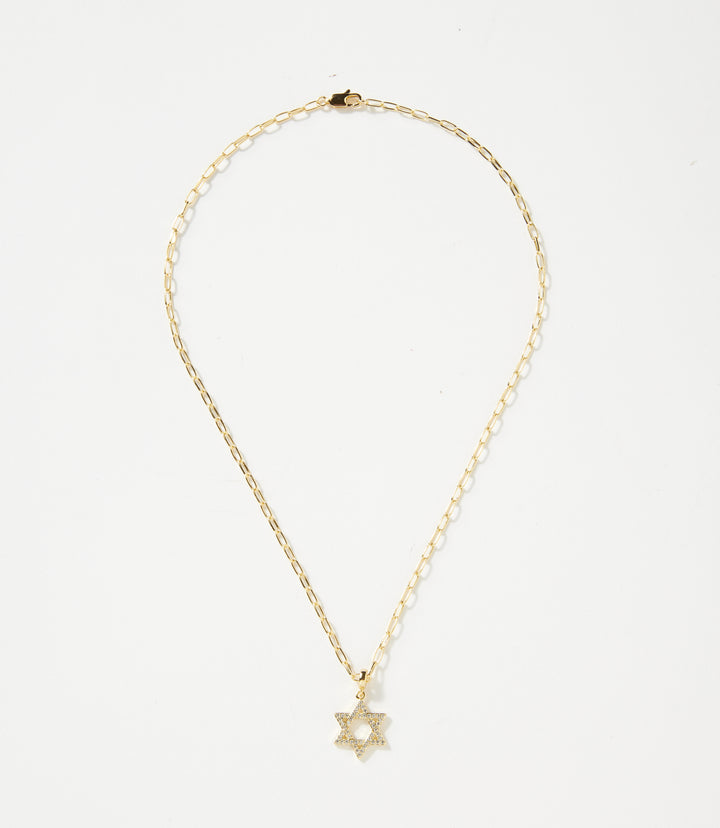 Star Of David Crystal Necklace
