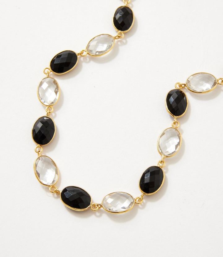 Black And White Station Necklace