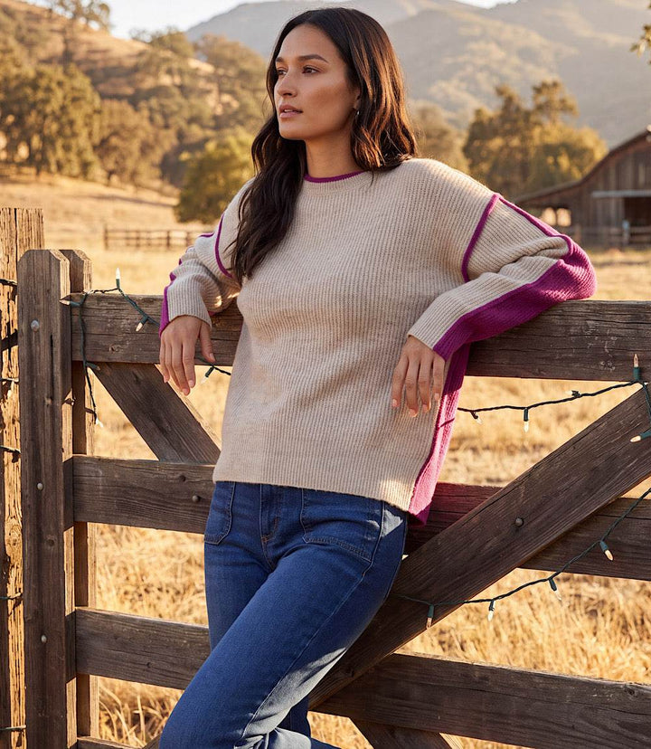 Colorblock Crewneck Sweater
