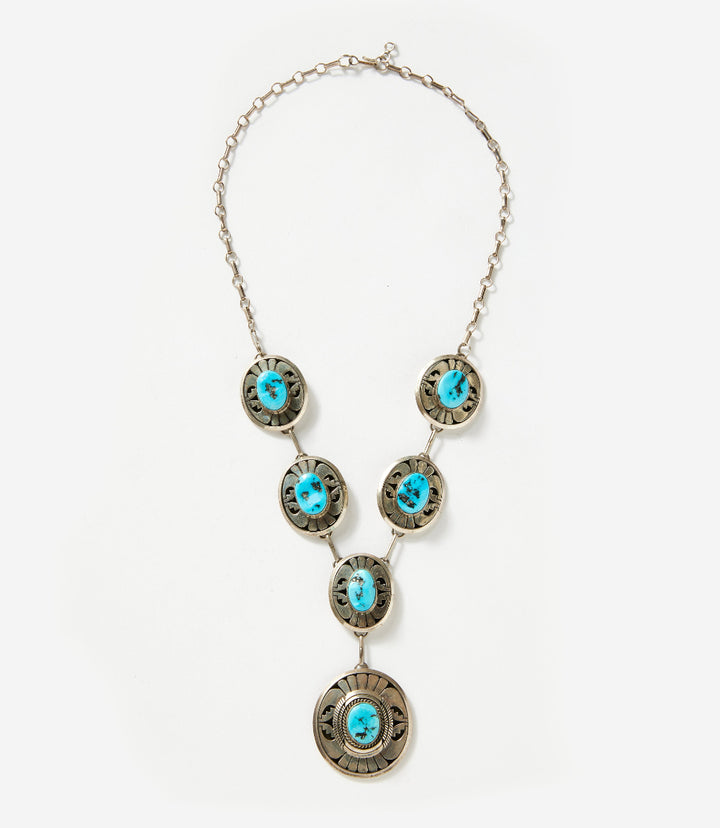 Vintage Embellished Turquoise Stone Necklace